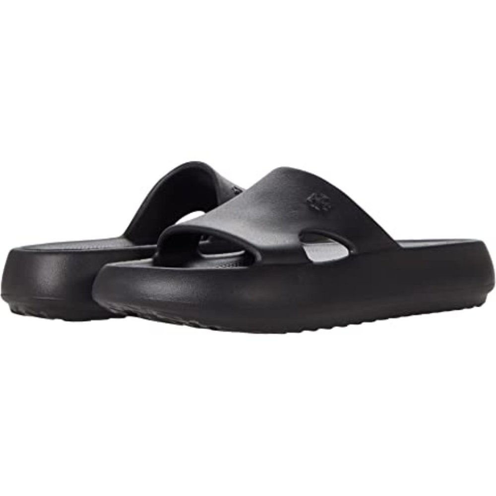 TORY BURCH Logo Shower Slides SIZE 8 Perfect Black